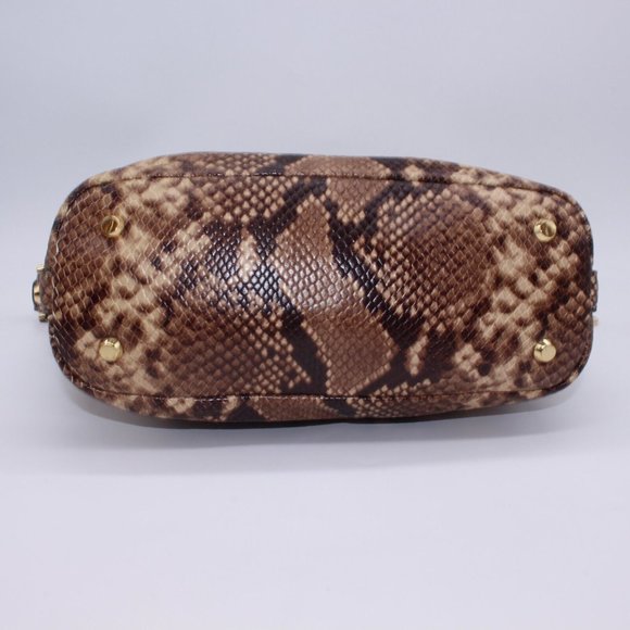 MICHAEL Belted Medium Shoulder Python Print Shoulder Satchel Handbag Purse - Picture 4 of 12